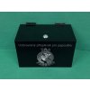 Plexi kasička, pokladnička o rozměru 250x150x150 mm + gravír z černého plexi a zámkem je vhodná pro Veřejné sbírky, charity, obce...