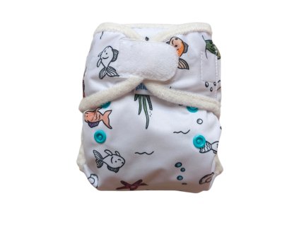 Novorodenecké vrchné nohavičky PUL - Rybky