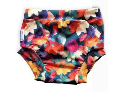 Dojčenské plavky - Kvety na tmavom - M,L