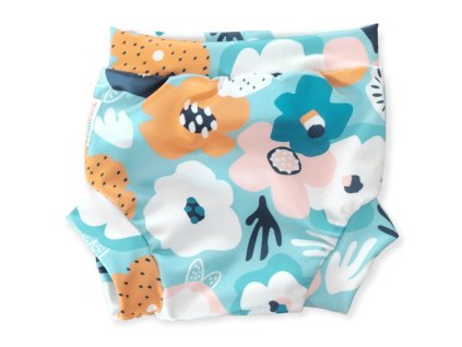 Dojčenské plavky - Mentol kvety - S,L