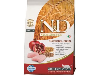 N&D Ancestral Grain feline Chicken & Pomegranate Adult 300 g