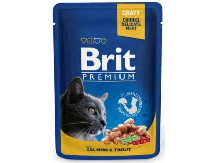 Brit Premium Cat Pouches with Salmon & Trout 100 g