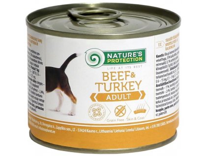 Nature's Protection Dog konzerva beef & turkey 200 g