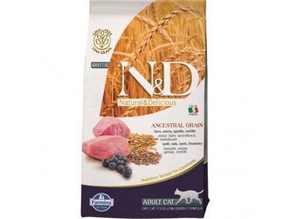 N&D Ancestral Grain feline Lamb & Blueberry Adult 10 kg
