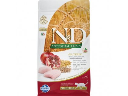 N&D Ancestral Grain feline Chicken & Pomegranate Neutered 5 kg