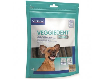 Virbac Veggiedent Fresh XS žvýkací plátky 15 ks 144 g