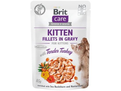 Brit Care Cat Kitten Fillets in Gravy with Tender Turkey 85 g