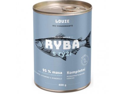 Louie konzerva pro psy Ryba s rýží 400 g