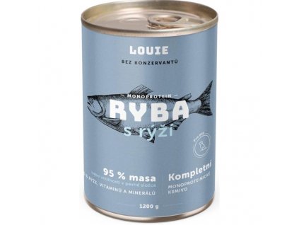 Louie konzerva pro psy Ryba s rýží 1200 g