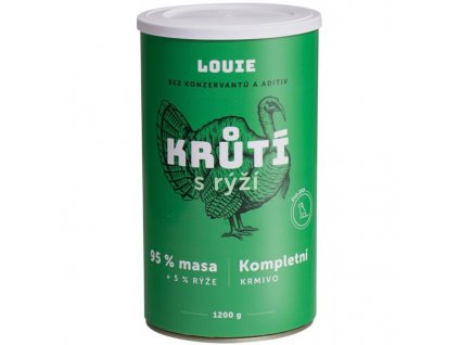Louie konzerva pro psy Krůtí s rýží 1200 g