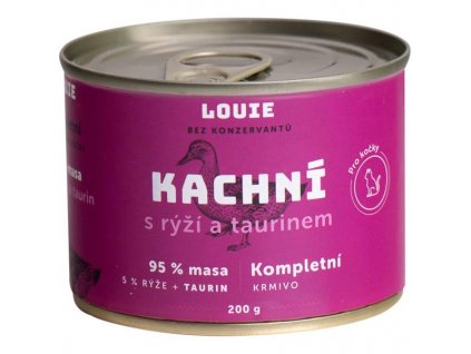 Louie konzerva pro kočky Kachní s rýží a taurinem 200 g