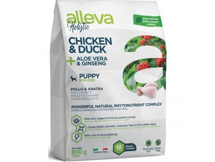 Alleva Holistic Dog Dry Puppy/Junior Chicken Mini 800 g