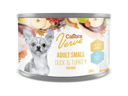 Calibra Dog Verve konzerva GF Adult Small Duck & Turkey 200 g