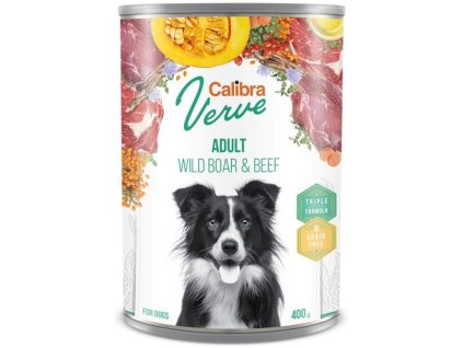 Calibra Dog Verve konzerva GF Adult Wild Boar & Beef 400 g