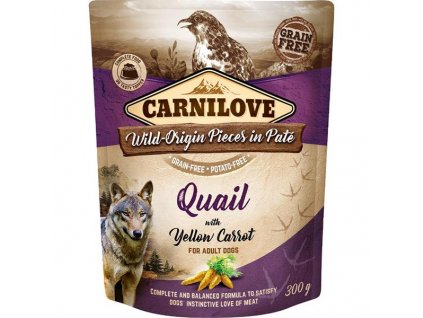 Carnilove Dog Pouch Paté Quail with Yellow Carrot 300 g