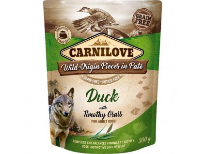 Carnilove Dog Pouch Paté Duck with Timothy Grass 300 g