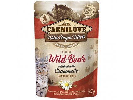 Carnilove Cat Pouch Rich in Wild Boar Enriched with Chamomile 85 g