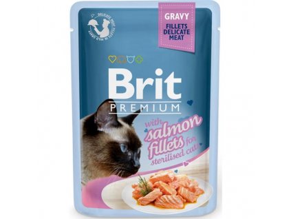 Brit Premium Cat Delicate Fillets in Gravy with Salmon for Sterilised 85 g