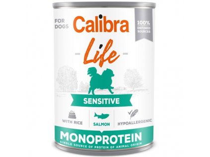 Calibra Dog Life konzerva Sensitive Salmon with rice 400 g