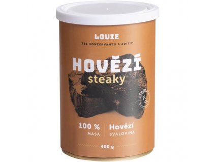 Louie konzerva pro psy hovězí steaky 400 g