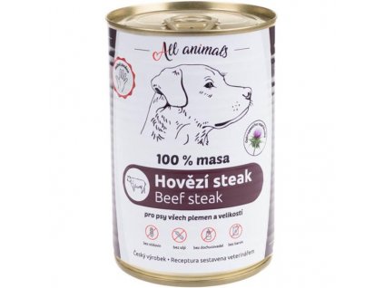 All Animals konzerva pro psy hovězí steak 400 g