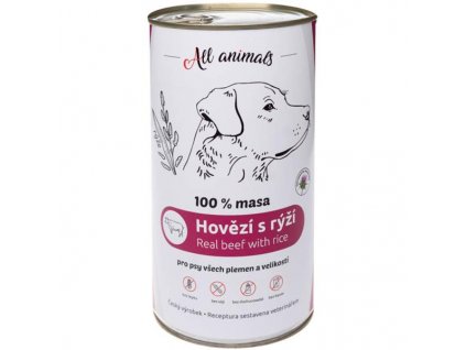 All Animals konzerva pro psy hovězí mleté s rýží 1200 g