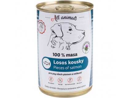 All Animals konzerva pro psy losos kousky 400 g