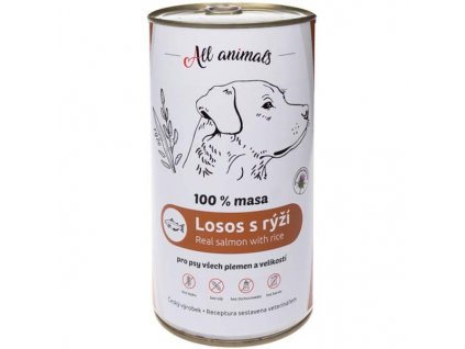 All Animals konzerva pro psy losos mletý s rýží 1200 g