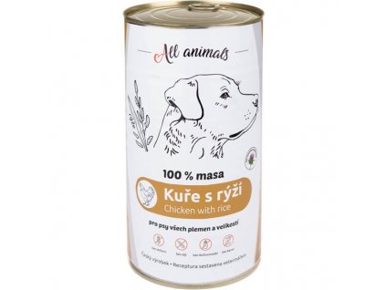 All Animals konzerva pro psy kuřecí maso mleté s rýží 1200 g