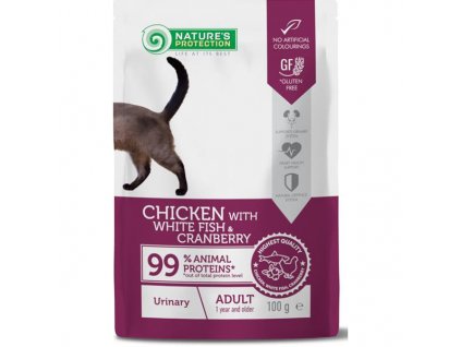 Nature's Protection Cat kapsička Urinary White Fish and Cranberry 100 g