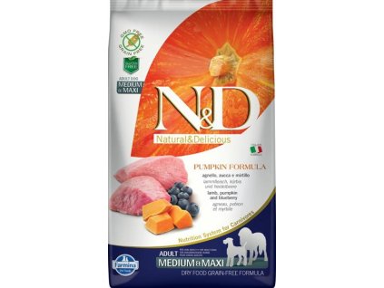 N&D Pumpkin canine Lamb & Blueberry Adult Medium & Maxi 2,5 kg