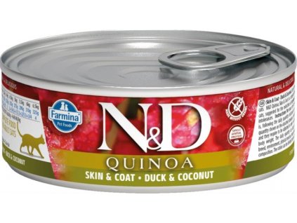 N&D Quinoa feline Skin & Coat Duck 80 g
