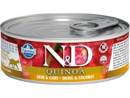 N&D Quinoa feline Skin & Coat Quail 80 g