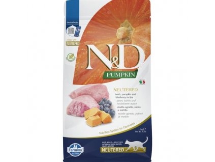 N&D Pumpkin feline Neutered, Lamb, Pumpkin and Blueberry Adult 1,5 kg