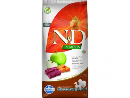 N&D Pumpkin canine Venison & Apple Adult Medium & Maxi 12 kg