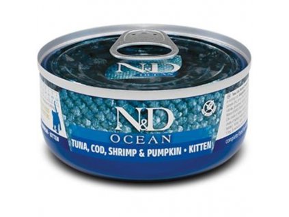 N&D Ocean feline Tuna, Cod, Shrimp & Pumpkin Kitten wet food 70 g