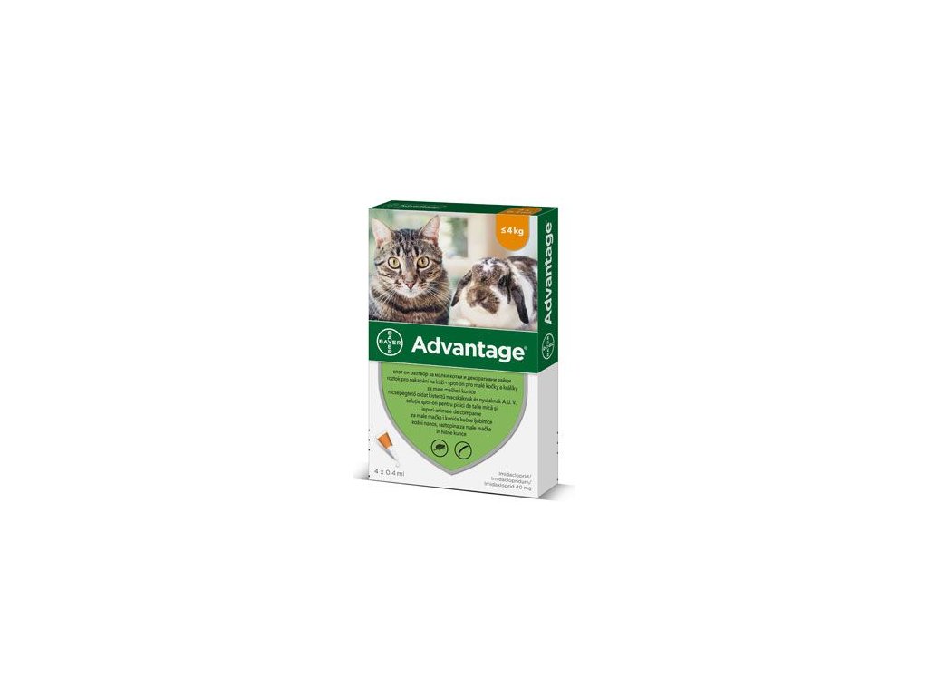 Advantage pro malé kočky a králíky 40mg 4x0,4ml