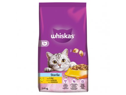 Whiskas dry s kuřesím masem Sterile 1,4 kg