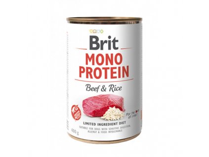 brit dog konz mono protein beef brown rice 400g