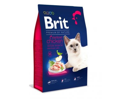 brit premium cat by nature sterilized chicken 15kg
