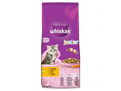 Whiskas dry Junior s kuřesím masem a játry 14 kg