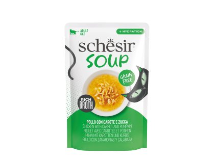 Schesir Cat kapsa Adult Soup kuře mrkev dýně 40g