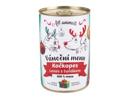 All Animals kočkopes Vánoční menu losos s tuňákem 400g