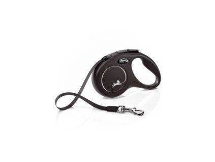 Vodítko FLEXI Classic New S pásek 5m/15kg černá