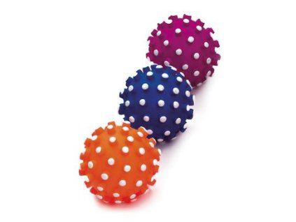 Hračka pes Míč bodlinka pískací 6cm latex KAR