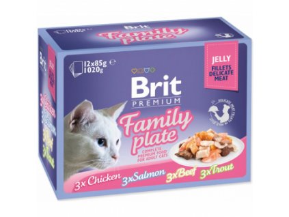 brit premium cat d fillets in jelly family plate 1020g