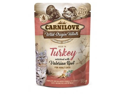 carnylove wet food cat 85g pouche turkey z1