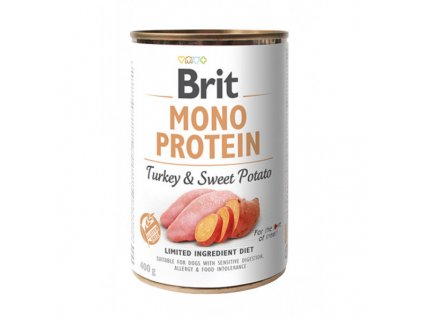 brit dog konz mono protein turkey sweet potato 400g up