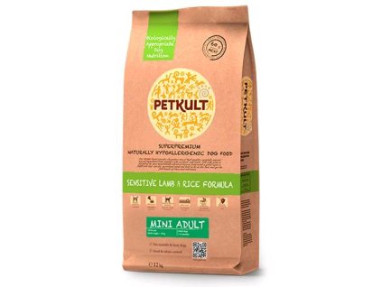 petkult dog mini adult lamb rice 12kg