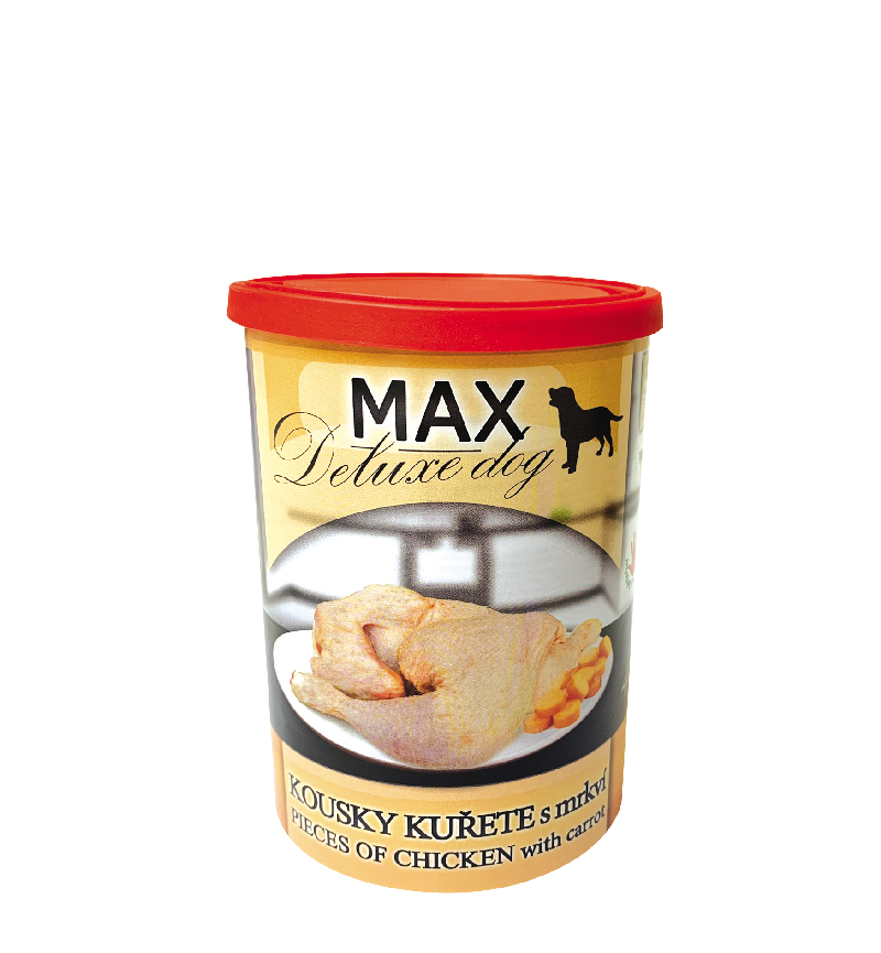 MAX Deluxe dog - kousky kuřete s mrkví - 400g